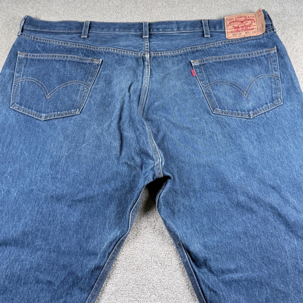 Levi's 501XX Original Fit Jeans Mens 48x29.5 Blue Fair Straight Button Fly 501 - Picture 5 of 13